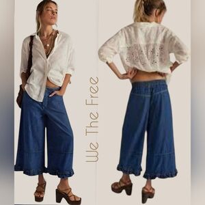 Free People We The Free Good for Now Wide Leg Capri Jeans Size Small